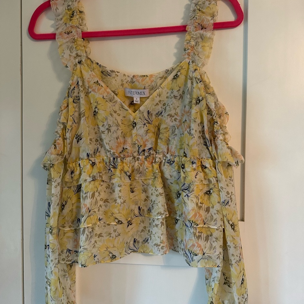 Yellow Floral Women's Top
